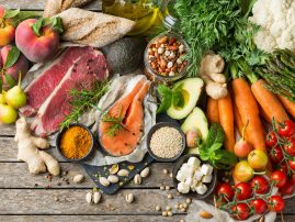 Healthy food for balanced flexitarian mediterranean diet concept
